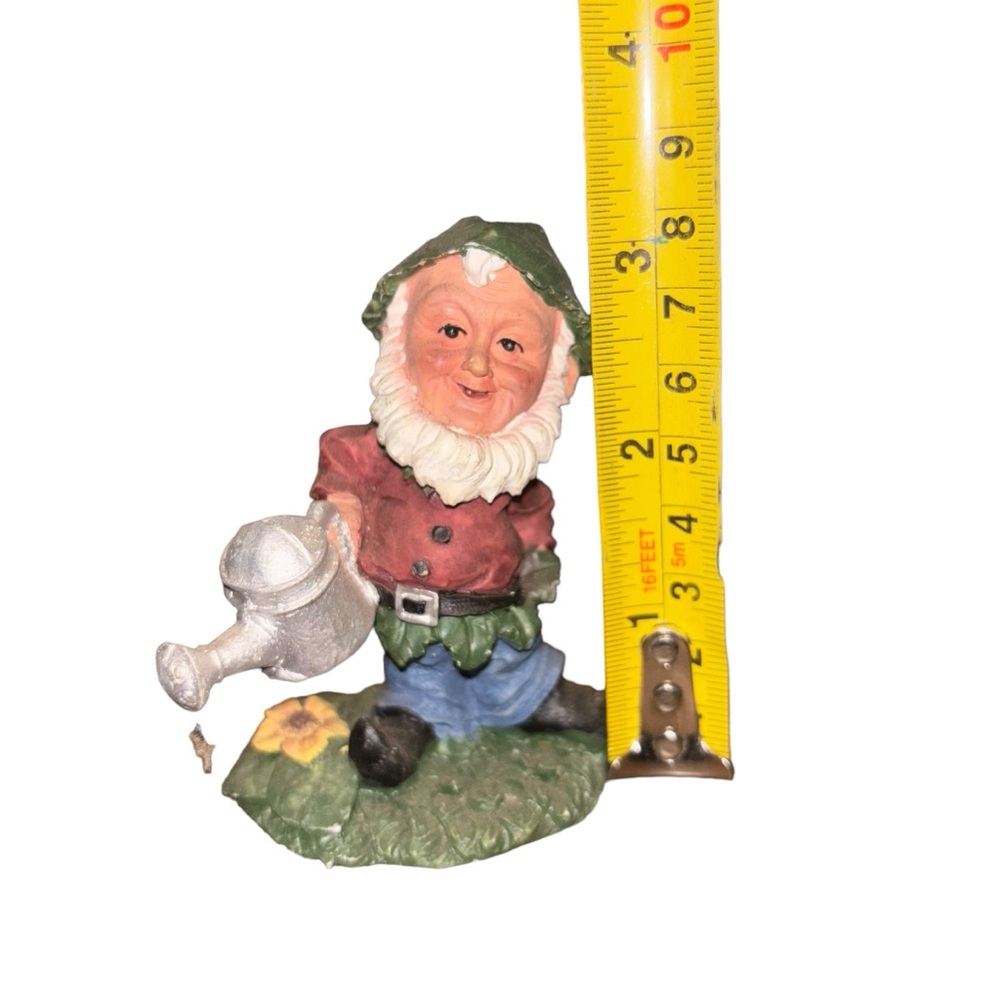 Gnome Figure Holding water can 3in x 2in Kmart